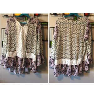 SOLD-Sweet Boho Tunic with paisley/floral detail